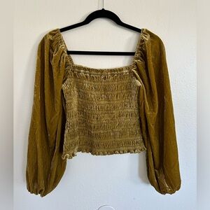 Anthropologie velvet cropped top